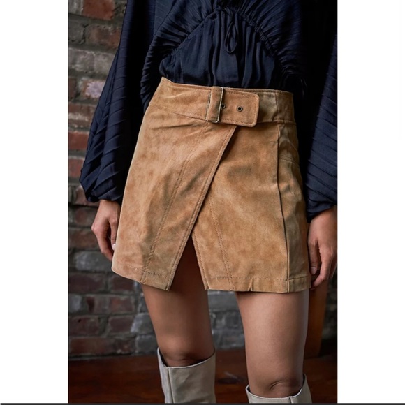 Free People Dresses & Skirts - 39. Free People Wrap Vegan Leather Ari Mini Skirt size 4